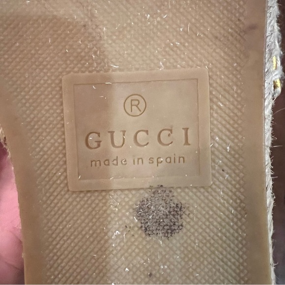 GUCCI interlocking G espadrille sandal gold metallic - Picture 10 of 14